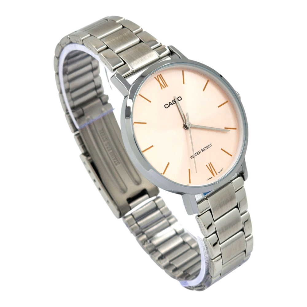 Reloj Casio Mujer LTP-VT01D-4B Fondo Rosa acero inoxidable-2