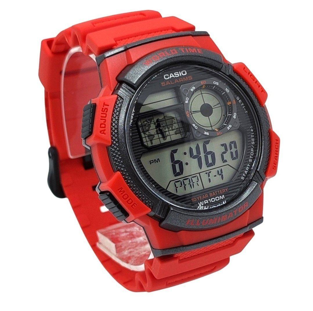 Reloj Casio Ae-1000w-4av Hombre Rojo resina-2