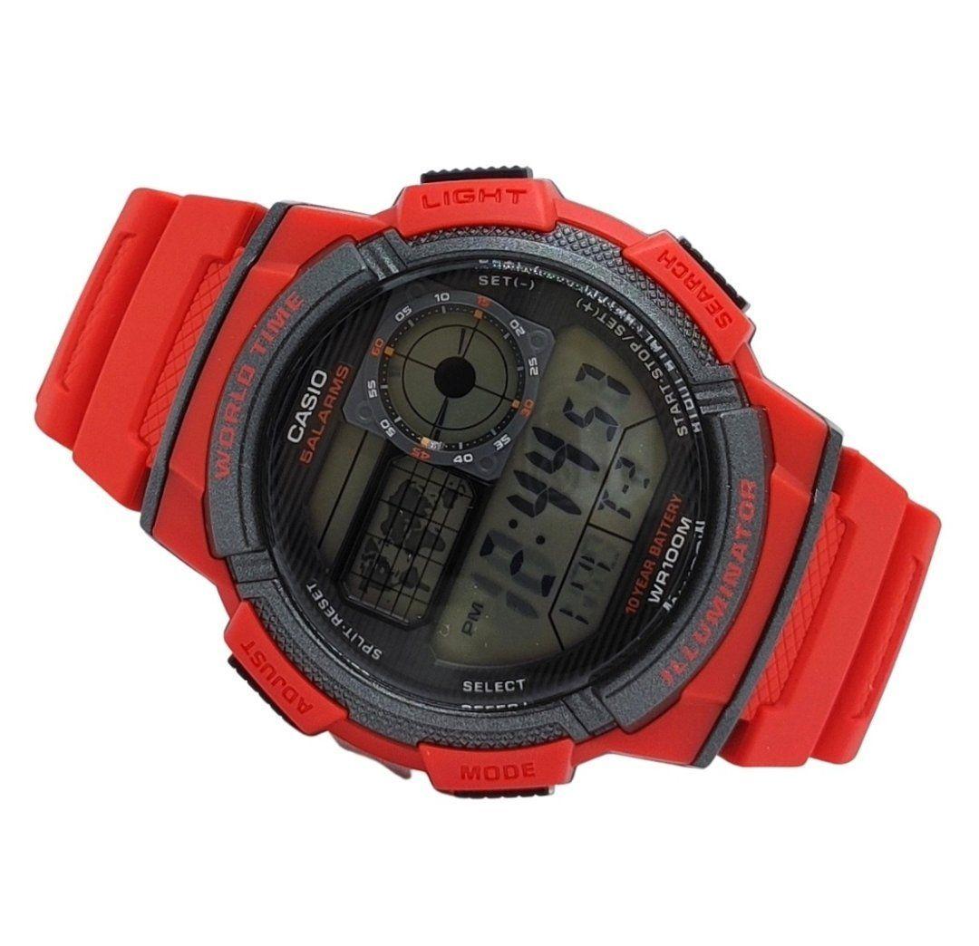Reloj Casio Ae-1000w-4av Hombre Rojo resina-5