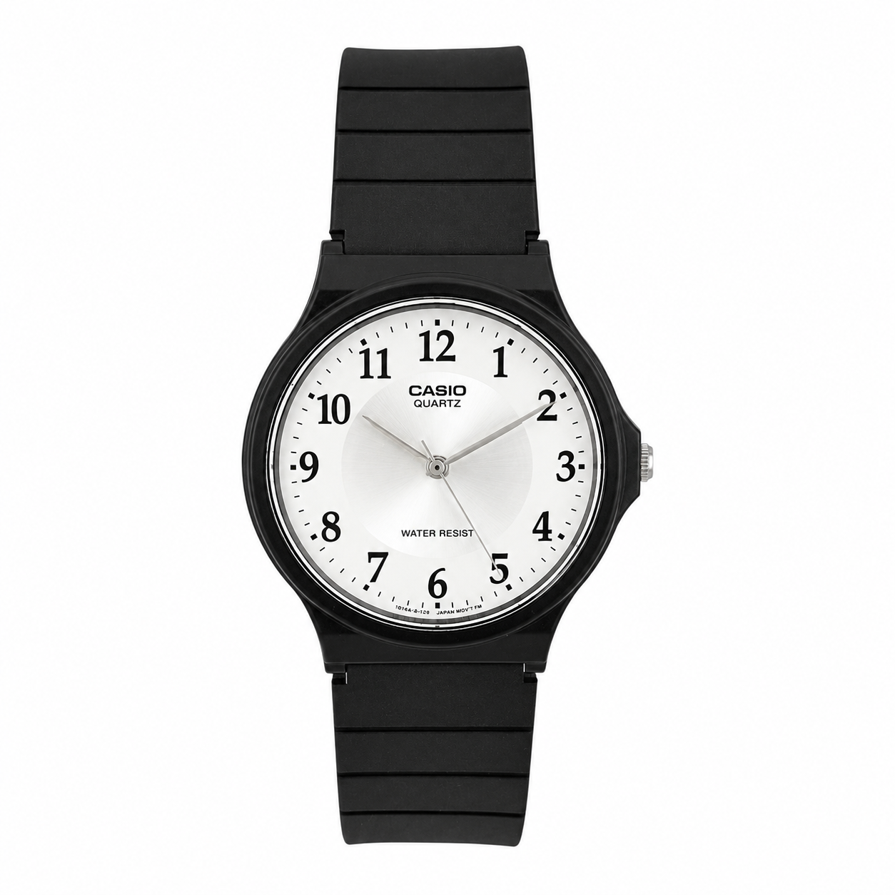 Reloj Casio Unisex MQ 24 7B3 correa resina negro fondo blanco-0