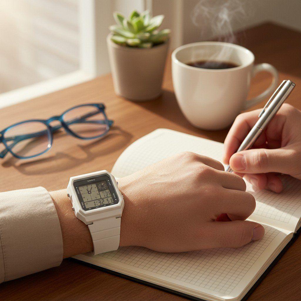 Reloj Casio unisex LF-20W-8A blanco en resina-4