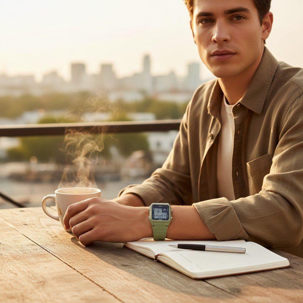 Reloj Casio unisex LF-20W-3A verde olivo en resina-4