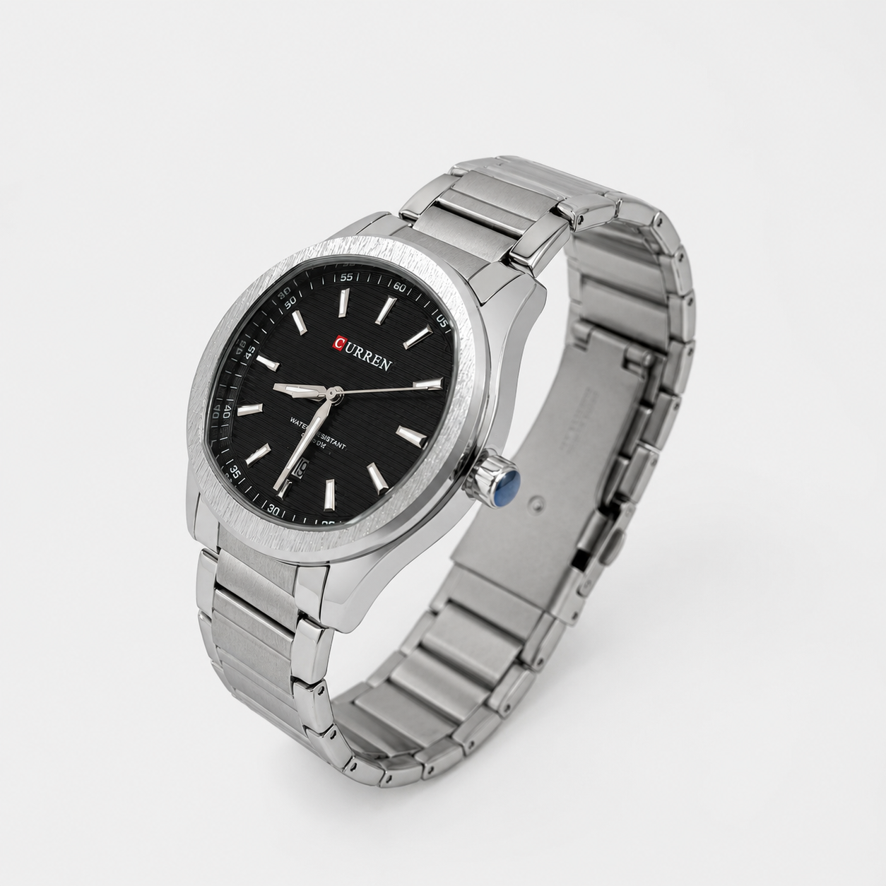 Reloj Curren para caballero 8474-1 Metal plateado con esfera negra-2