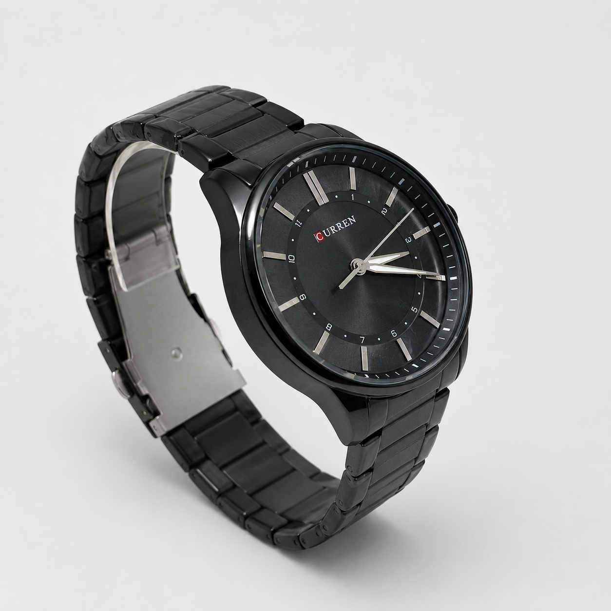 Reloj Curren para caballero 8430-5 Metal negro con esfera negra-2