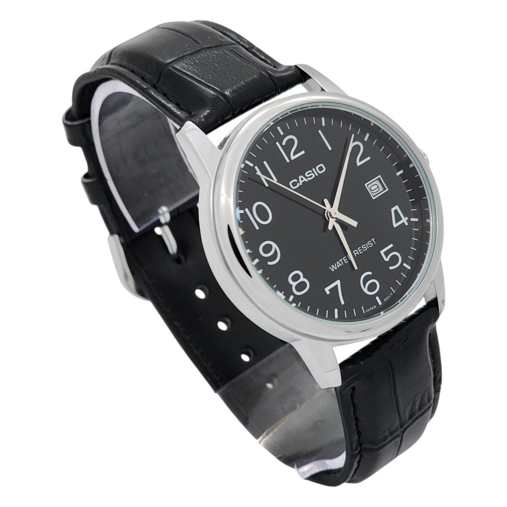 Reloj Casio caballero MTP-V002L-1B cuero negro-2