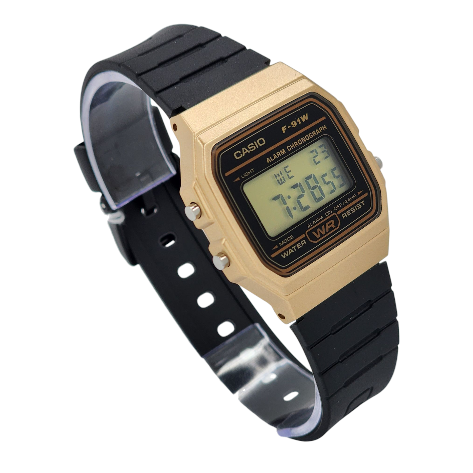 Reloj De Pulsera Casio Colección F-91WM-9A correa resina marco dorado-2