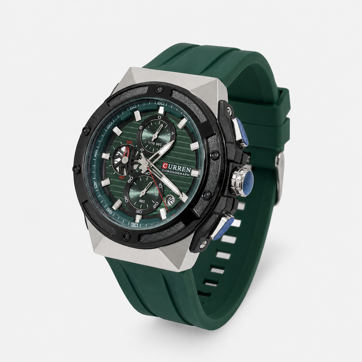 Reloj Curren para caballero 8462-2 Resina verde con esfera verde-2