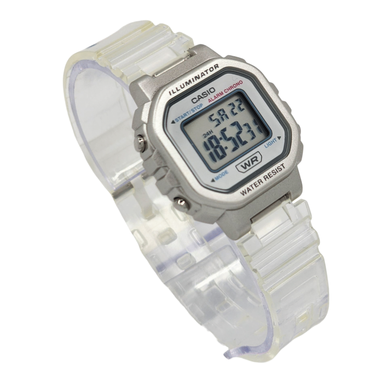 Reloj Casio Dama LA-20WHS-7A correa resina transparente-2