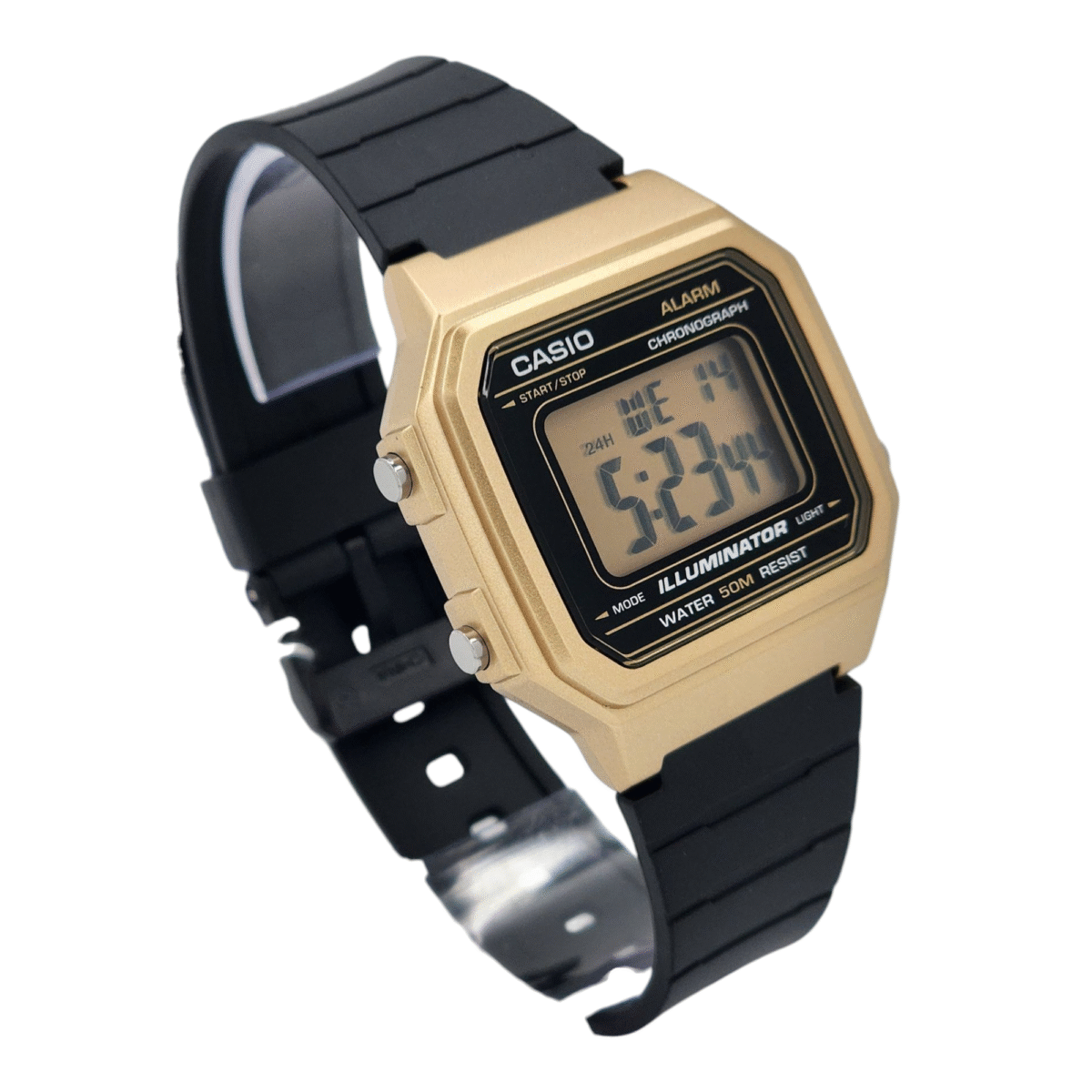 Reloj Casio W-217HM-9AV Cuarzo Unisex Color dorado Correa Negro-2