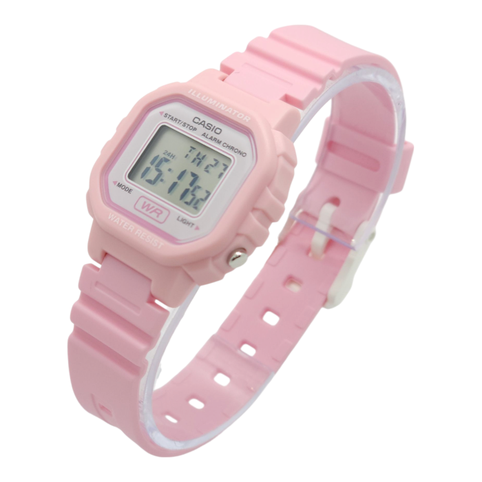 Reloj Pulsera Digital Casio LA-20WH-4A1 Con Correa De Resina Color Rosa - Fondo Gris-3
