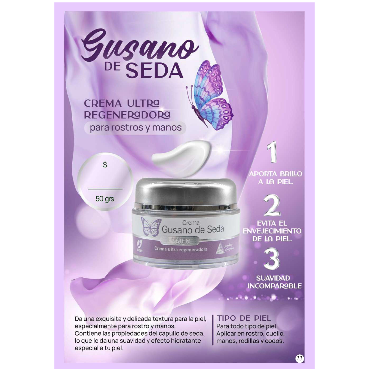 Crema Regeneradora Gusano De Seda 50grs Essien-2