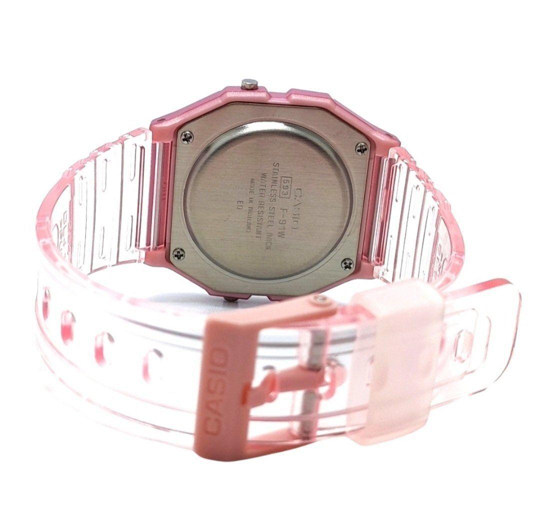 Reloj Pulsera Casio Colección F-91WS-4 Rosa resina-3