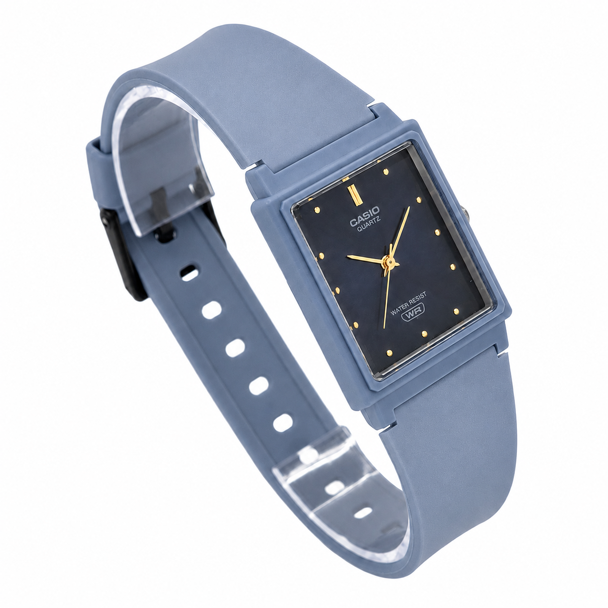 Reloj Casio dama MQ-38UC-2A2 correa resina celeste fondo negro-2