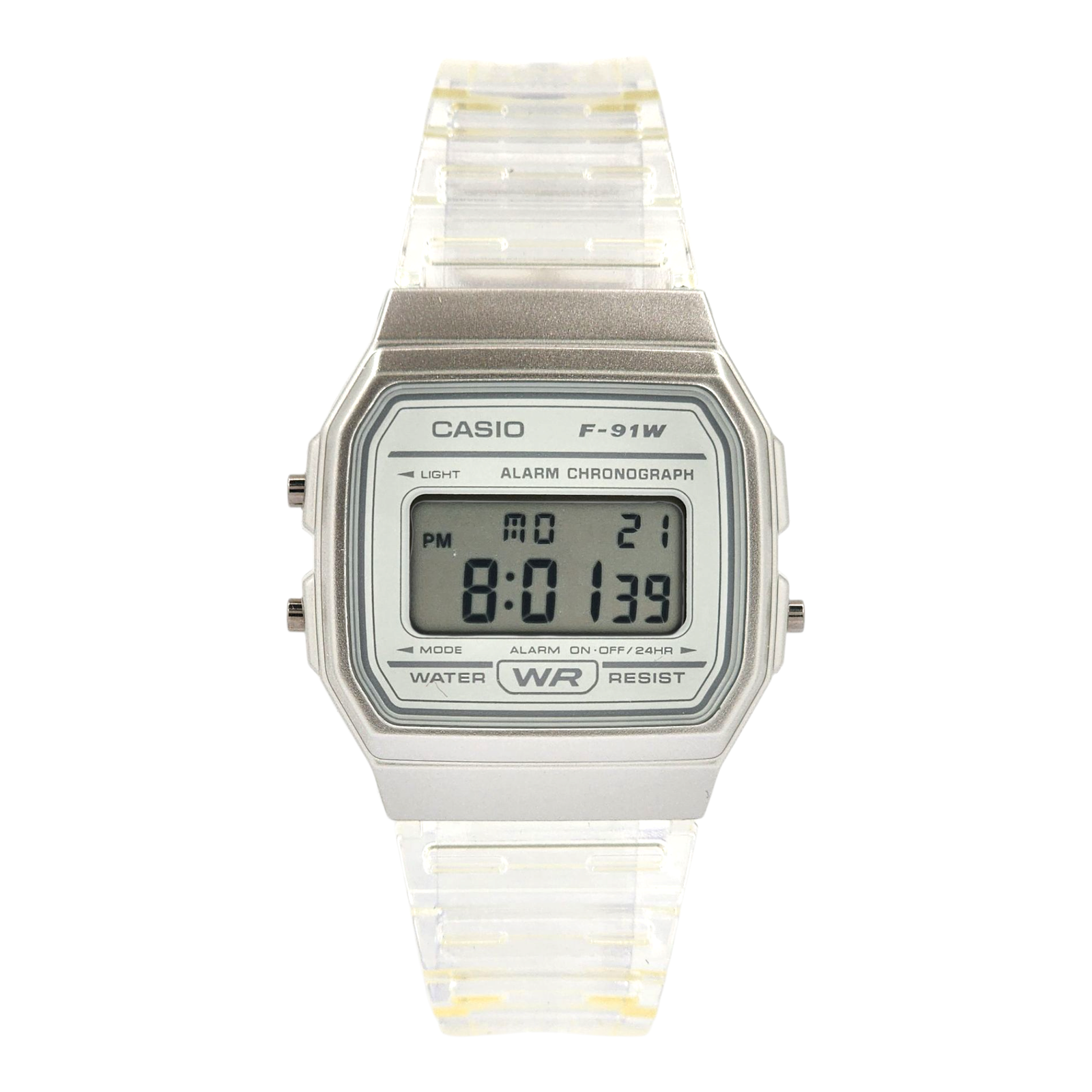 Reloj De Pulsera Casio Colección F-91WS-7 correa resina blanco/transparente-0