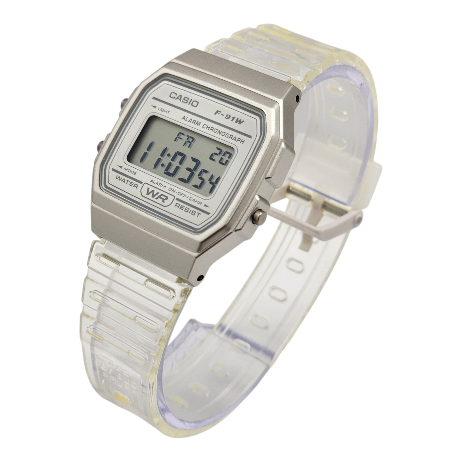 Reloj De Pulsera Casio Colección F-91WS-7 correa resina blanco/transparente-1