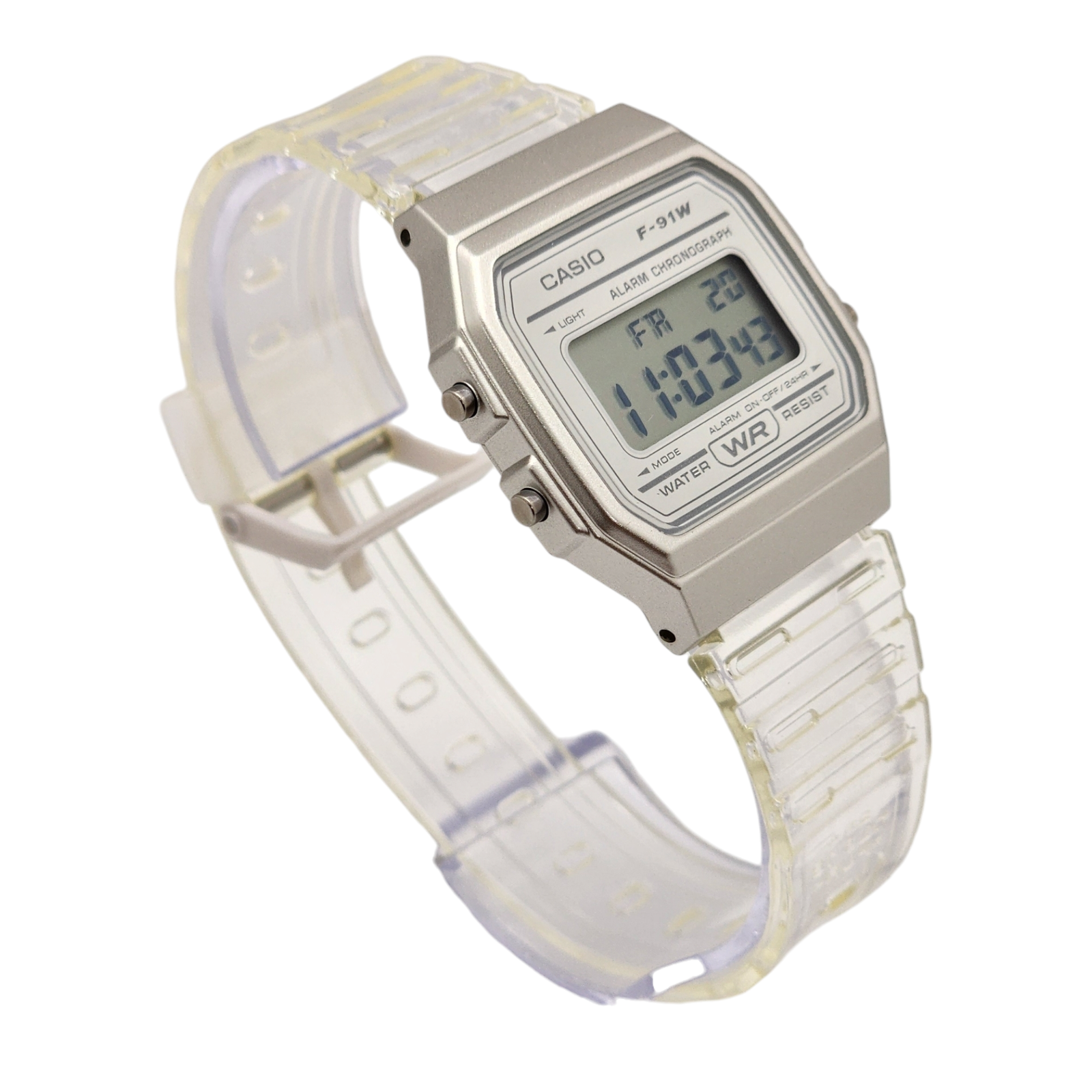 Reloj De Pulsera Casio Colección F-91WS-7 correa resina blanco/transparente-2