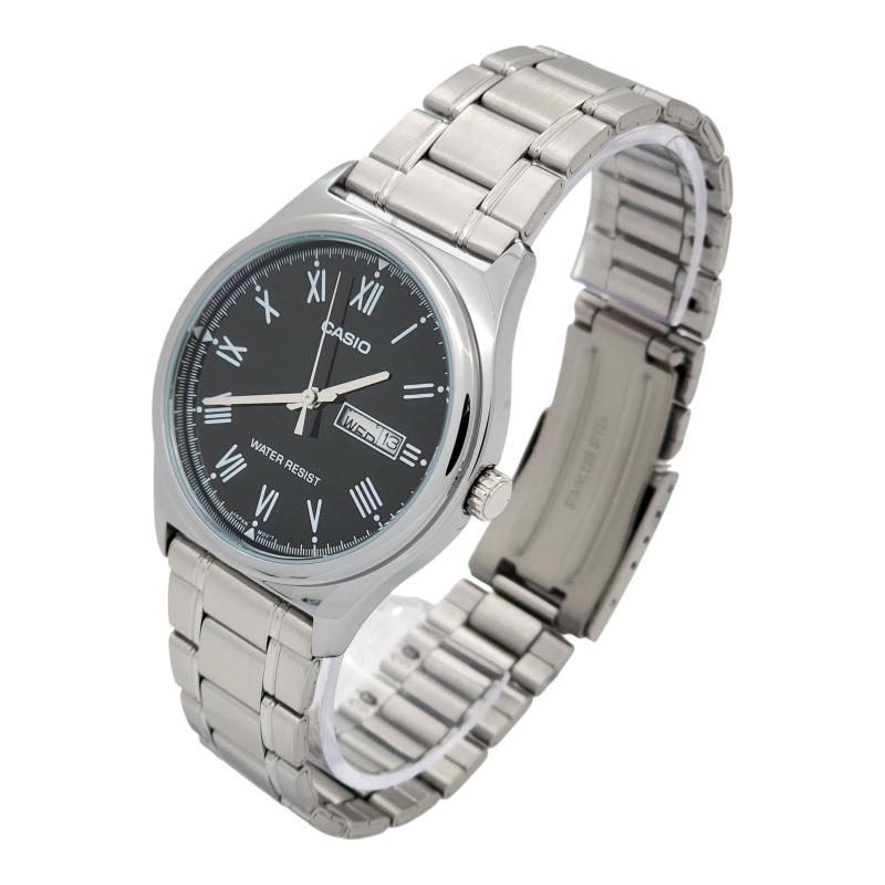 Reloj Casio caballero MTP-V006D-1B correa acero inoxidable fondo negro-2