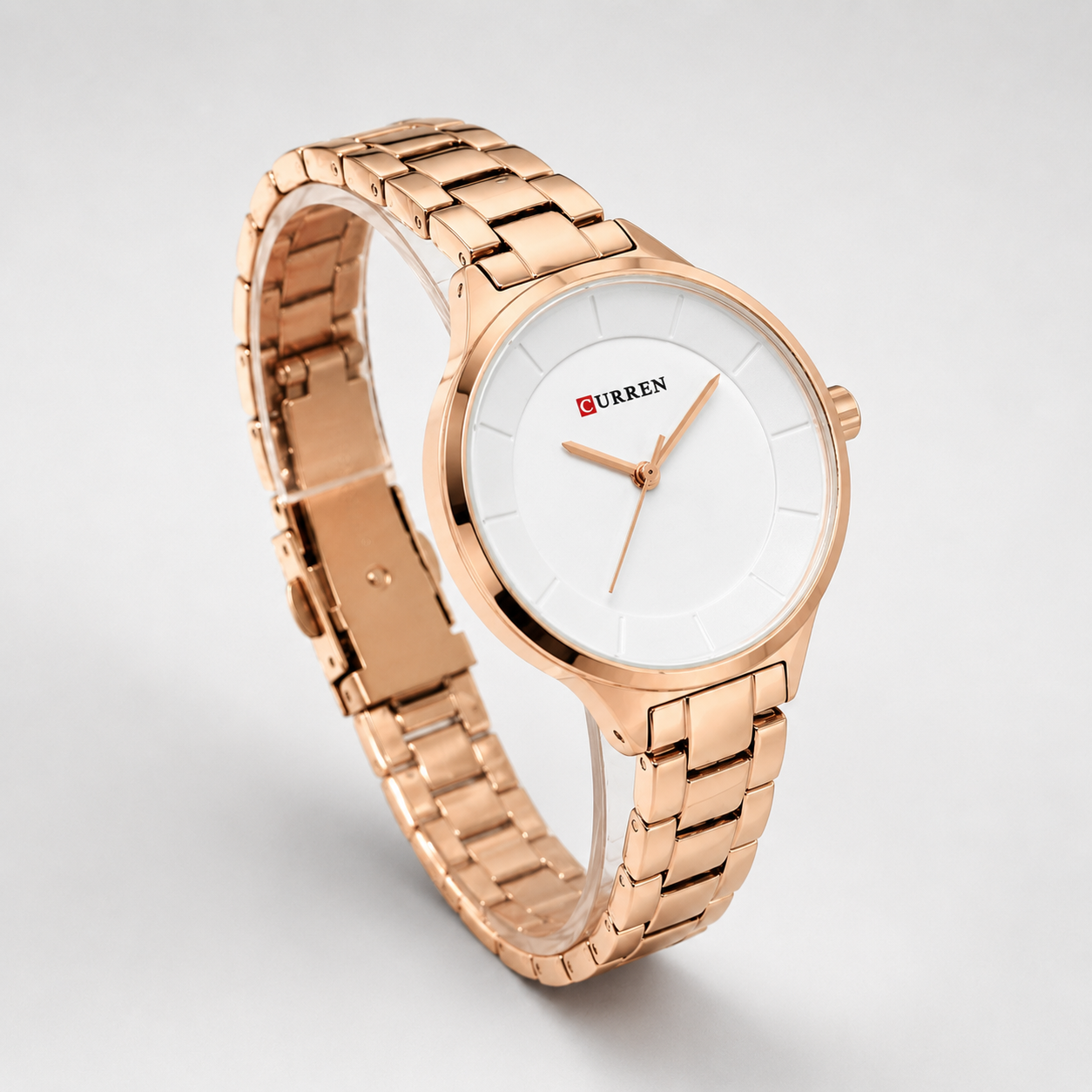 Reloj Curren para dama 9015-2 Metal cobre con esfera blanca-2