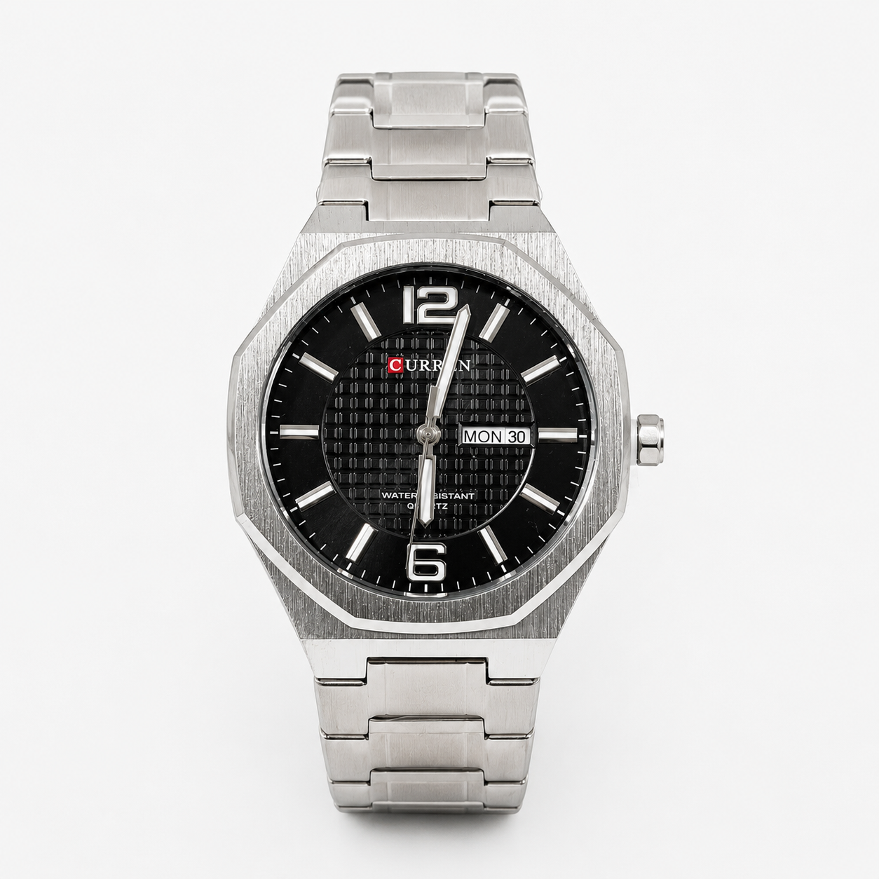 Reloj Curren para caballero 8476-1 Metal plateado con esfera negra-0