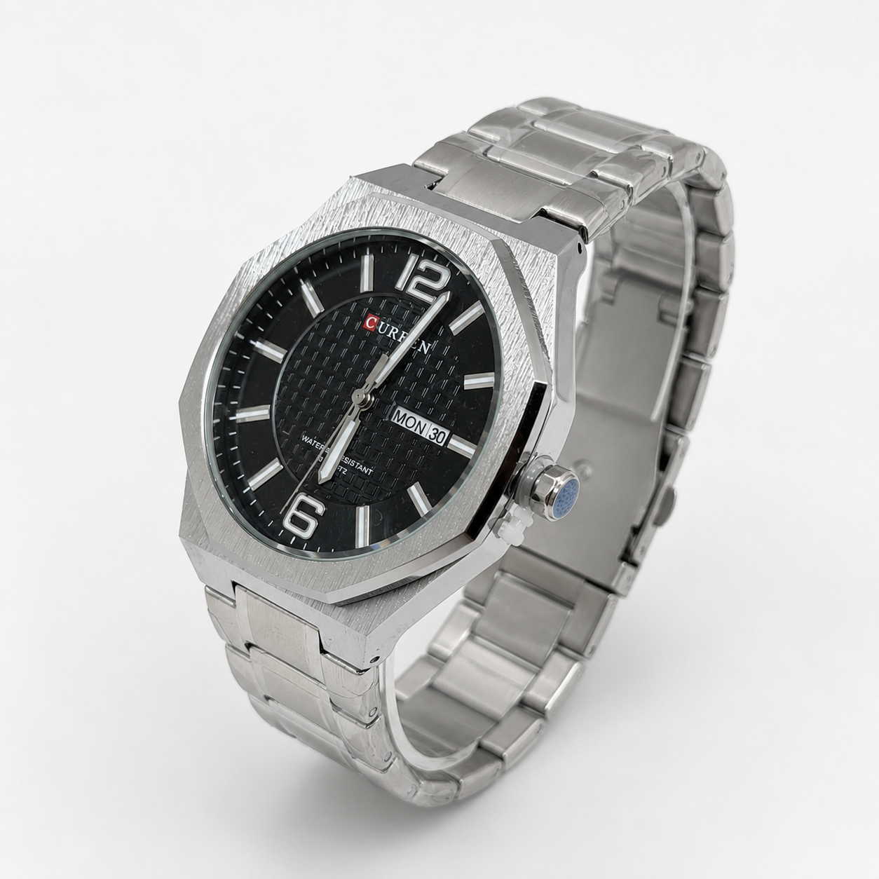 Reloj Curren para caballero 8476-1 Metal plateado con esfera negra-2