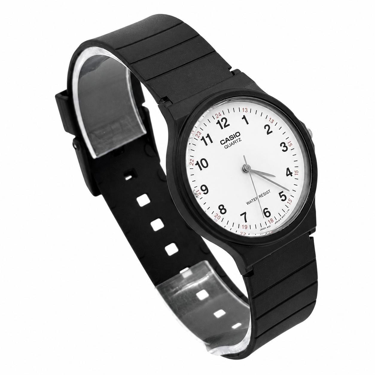 Reloj Casio Unisex MQ 24 7B correa resina negro fondo blanco-2