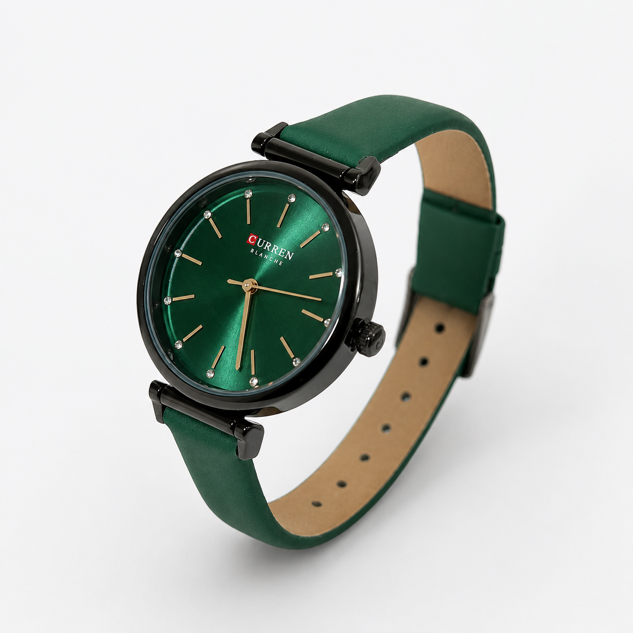 Reloj Curren para dama 9081A-2 Cuero verde con esfera verde-2