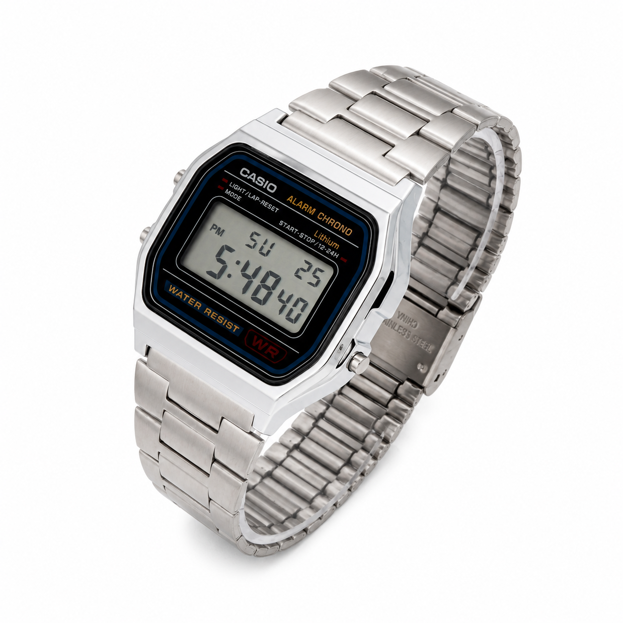 Reloj Casio caballero A-158WA-1D correa acero inoxidable-2