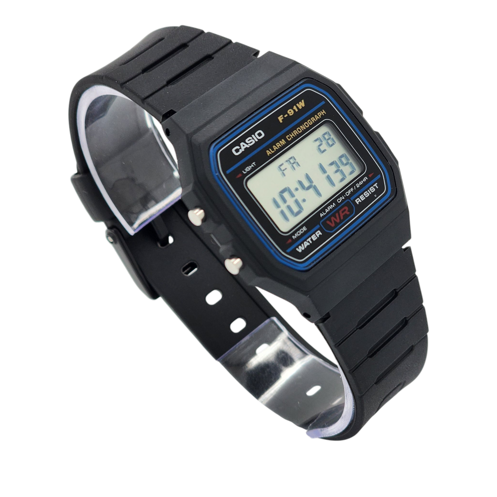 Reloj De Pulsera Casio Colección F-91W-1D correa resina negro marco negro-2