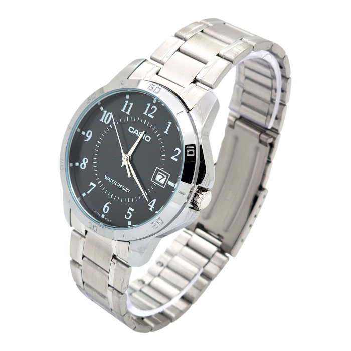 Reloj Casio caballero MTP-V004D-1B correa acero fondo negro-2