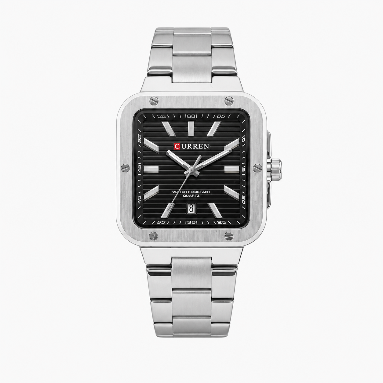 Reloj Curren para caballero 8479-1 Metal plateado con esfera negra-0