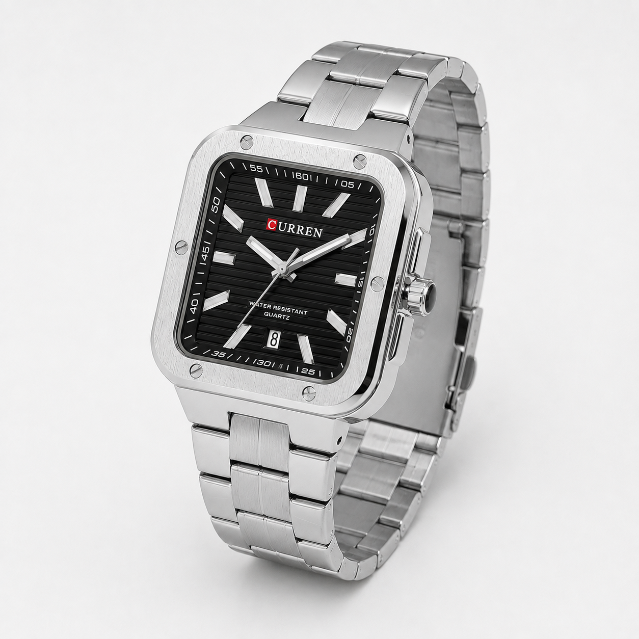 Reloj Curren para caballero 8479-1 Metal plateado con esfera negra-1