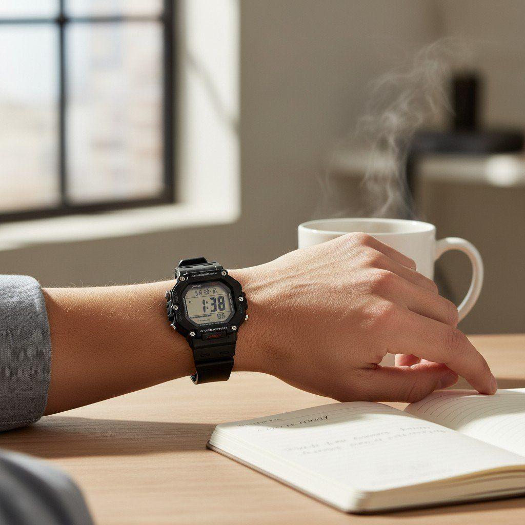 Reloj de pulsera Casio caballero AE-1600H-1AV negro fondo claro-3