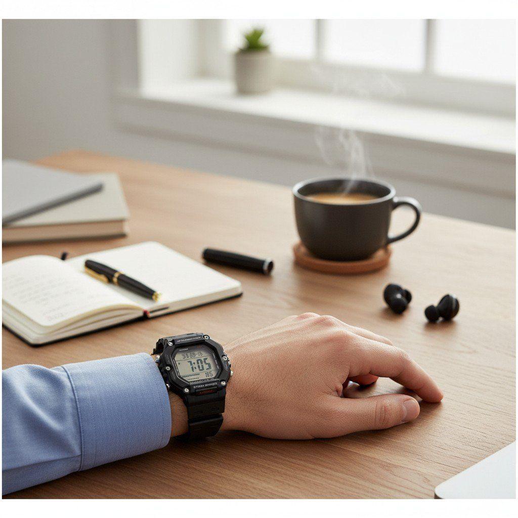Reloj de pulsera Casio caballero AE-1600H-1AV negro fondo claro-4