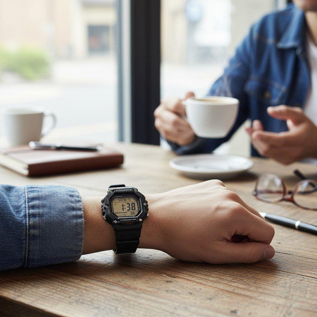 Reloj de pulsera Casio caballero AE-1600H-1AV negro fondo claro-5