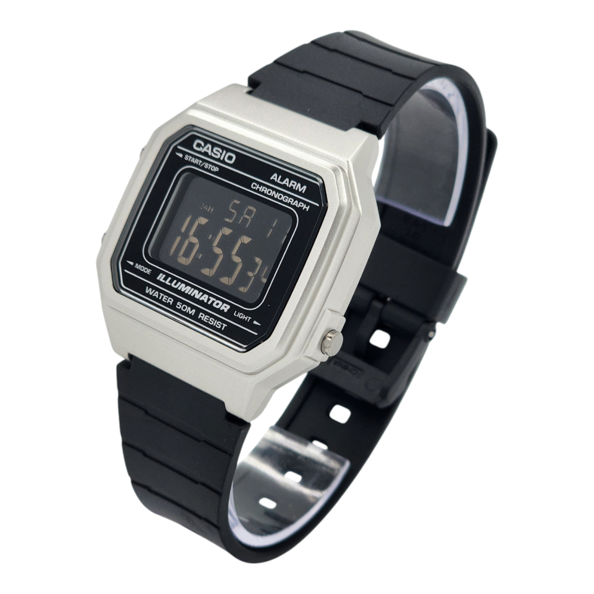 Reloj Casio W-217HM-7BV Unisex Color De La Correa Negro Color Del Fondo Negro-2
