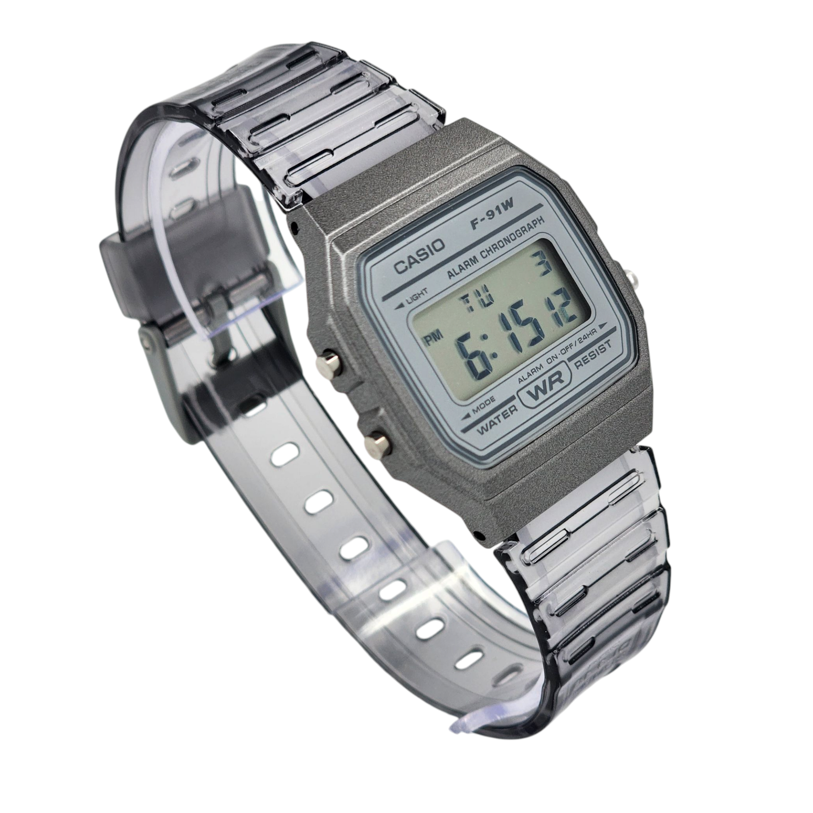 Reloj De Pulsera Casio Colección F-91WS-8 correa resina Gris/transparente-2