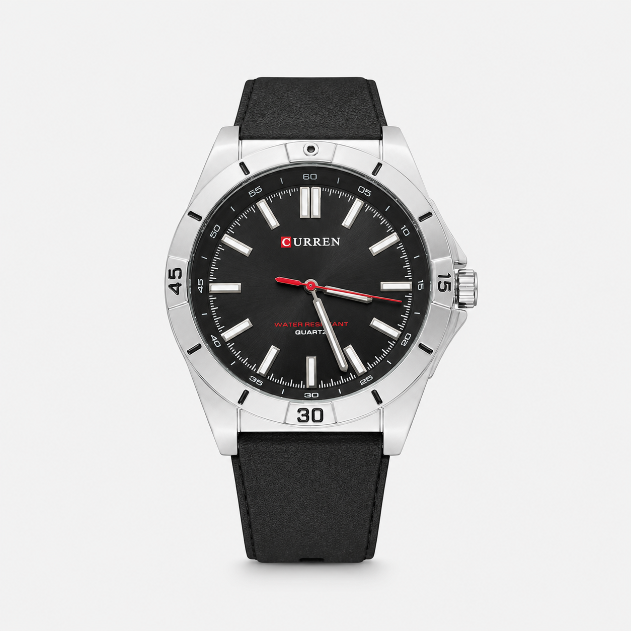 Reloj Curren para caballero 8449-1 Resina negro con esfera negra-0