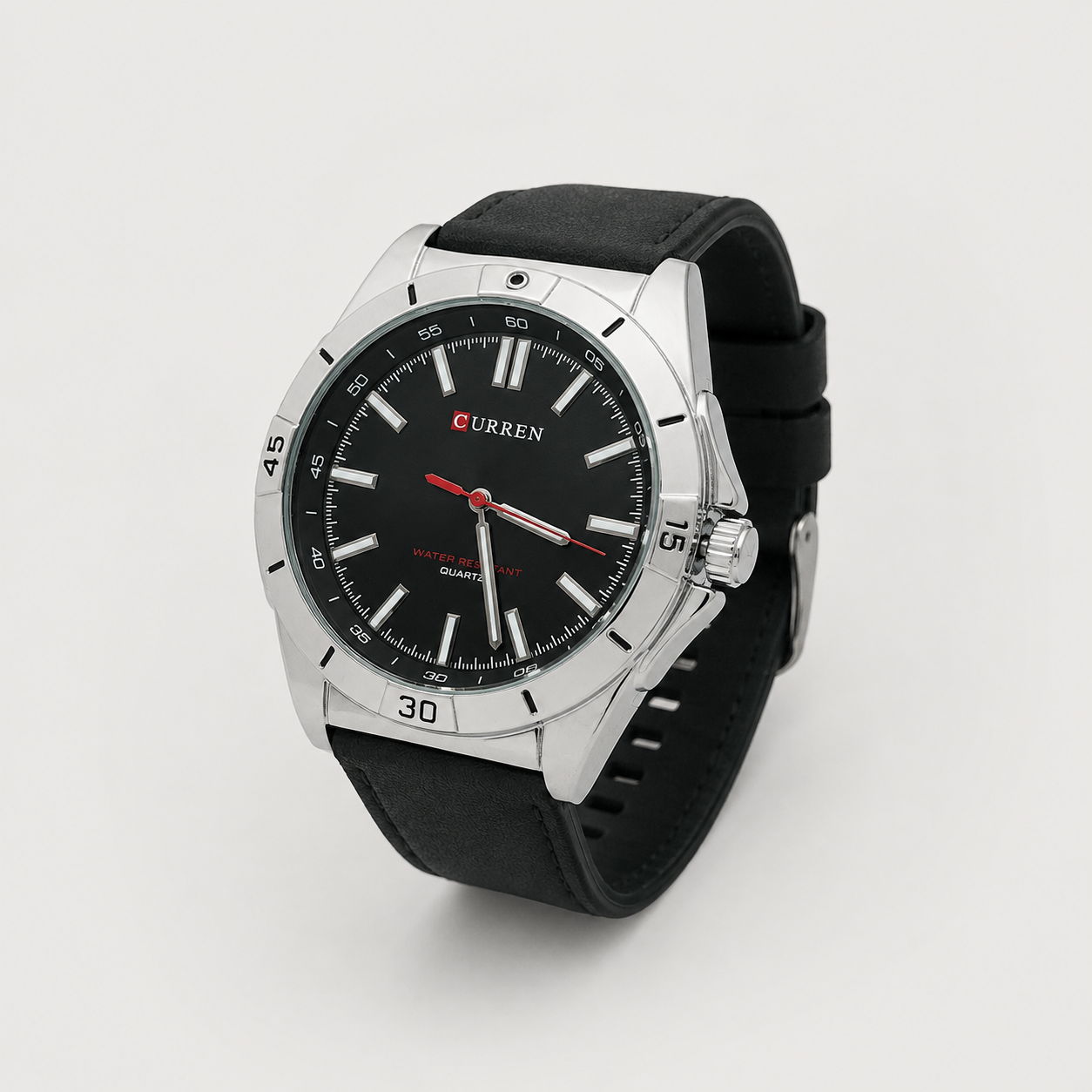 Reloj Curren para caballero 8449-1 Resina negro con esfera negra-1
