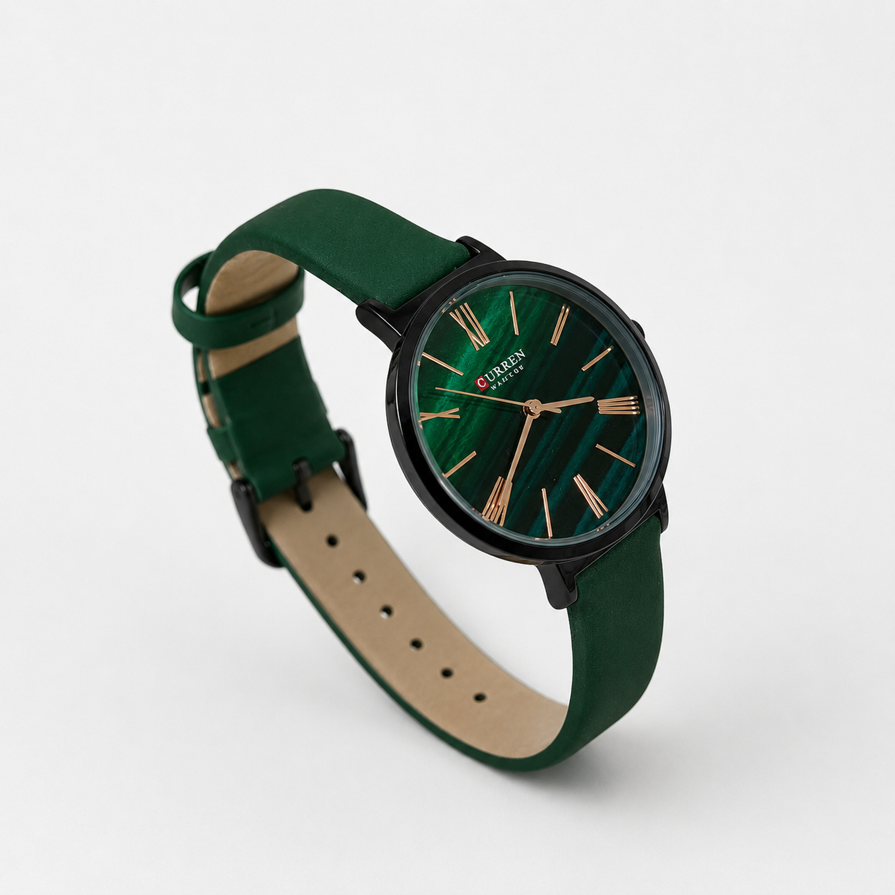Reloj Curren para dama 9076A-2 Cuero verde con esfera verde-2