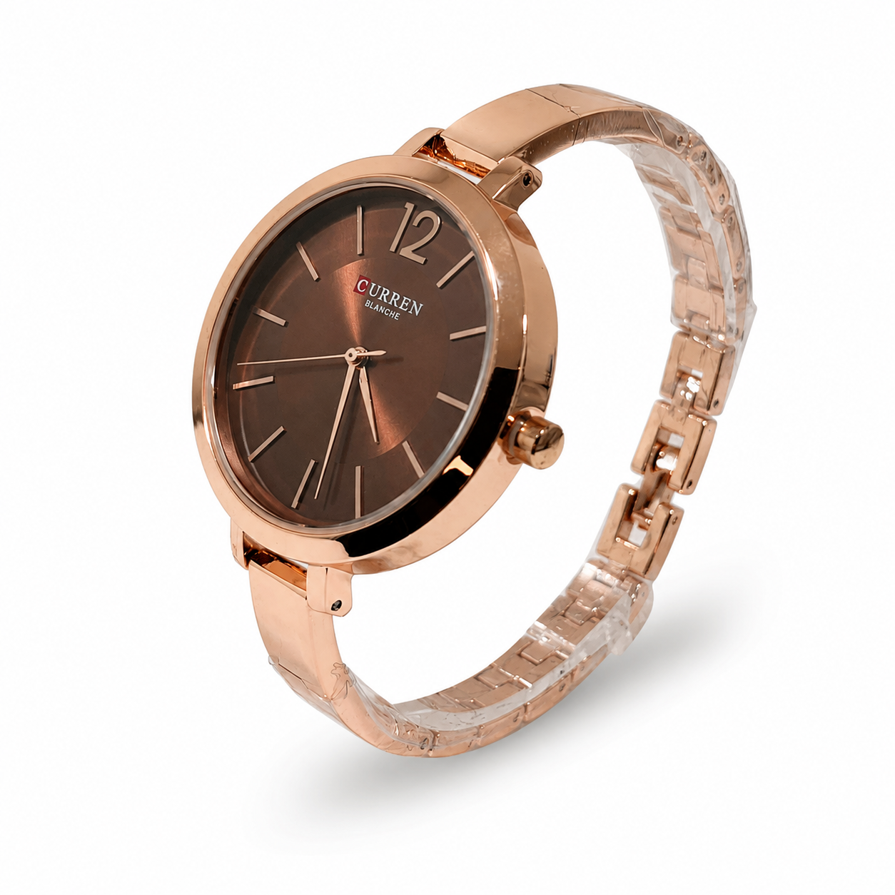 Reloj Curren para dama 9012-2 Metal cobre con esfera borgoña-2