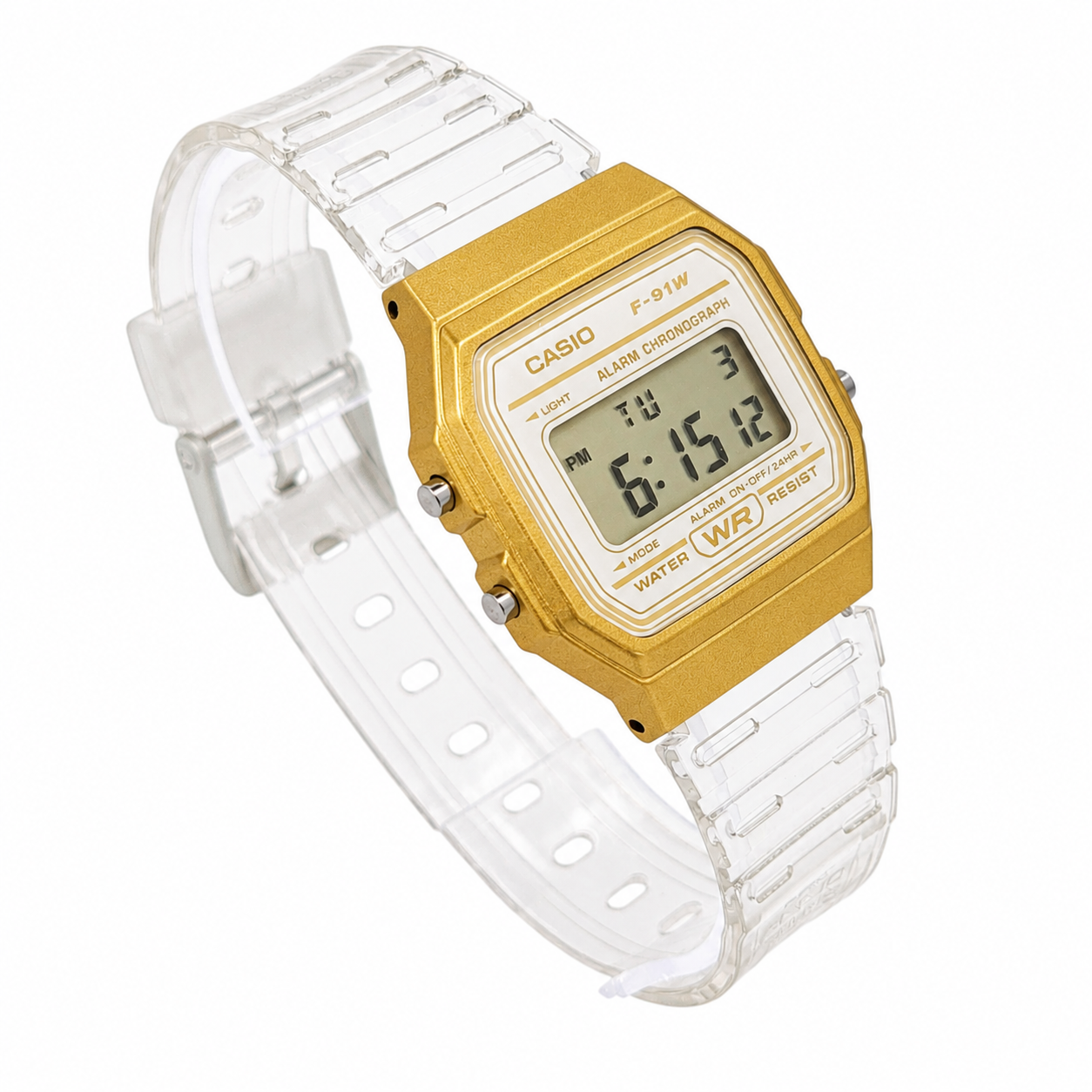 Reloj de pulsera Casio dama F-91WS-7A2 marcos dorado-2