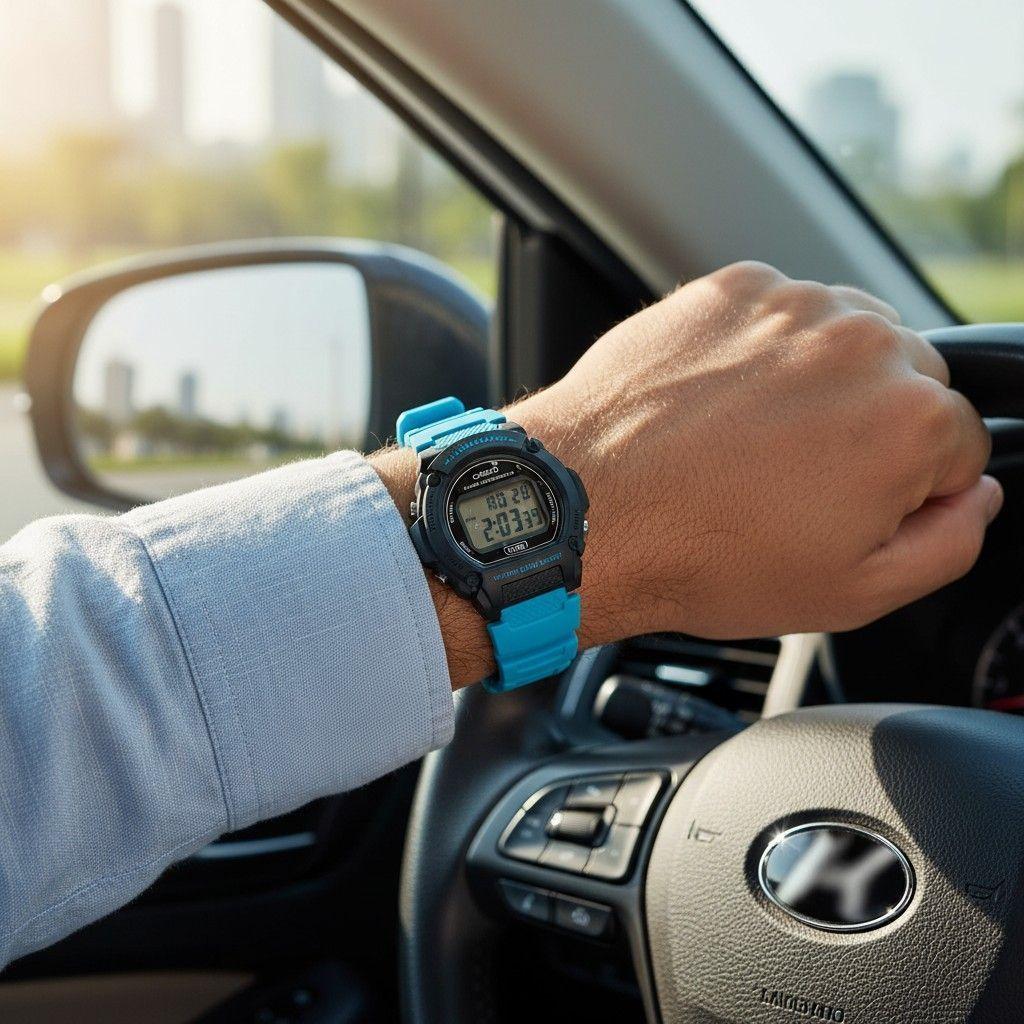 Reloj Casio W-219H-2A2V celeste-3