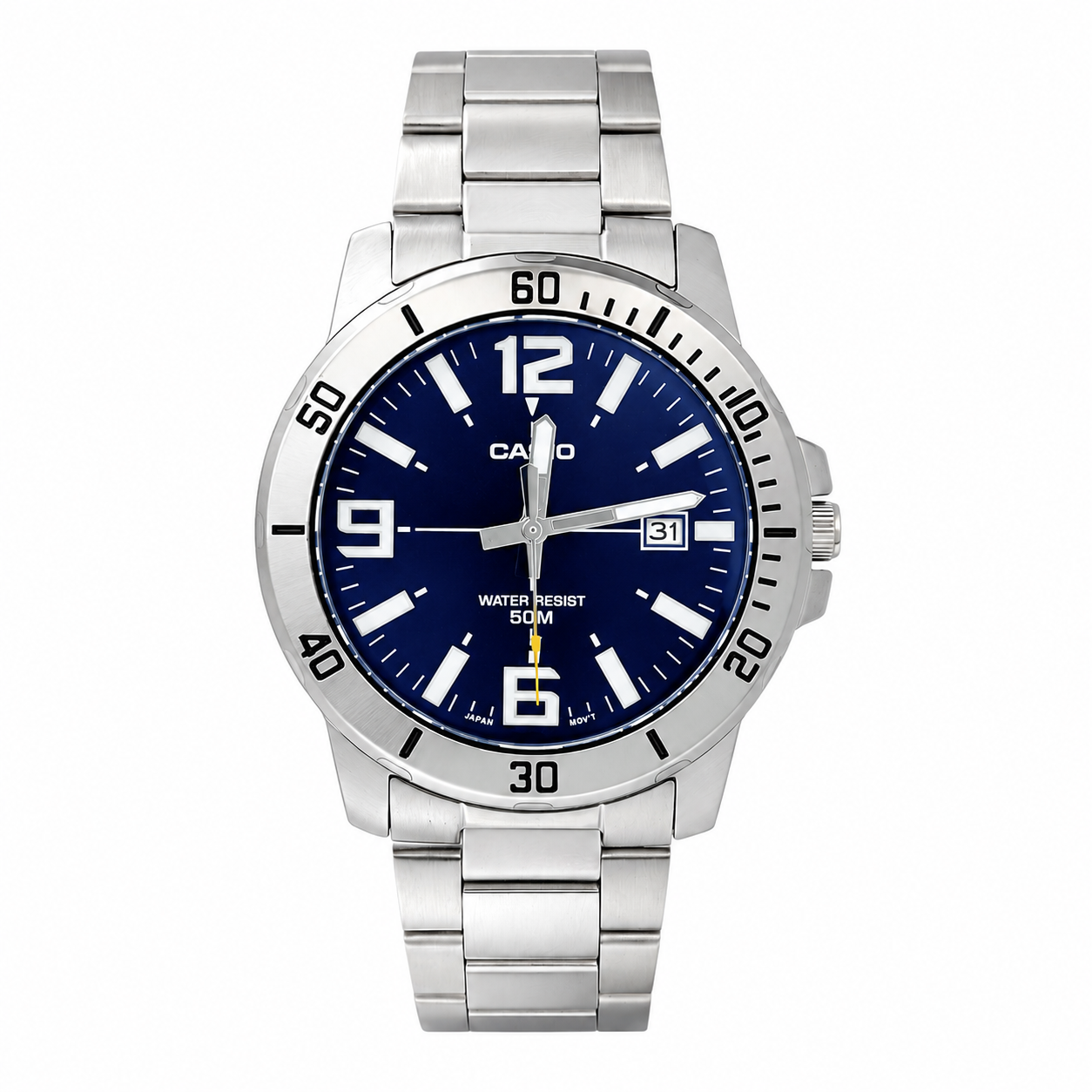 Reloj Casio caballero MTP-VD01D-2BV acero inoxidable fondo azul-0