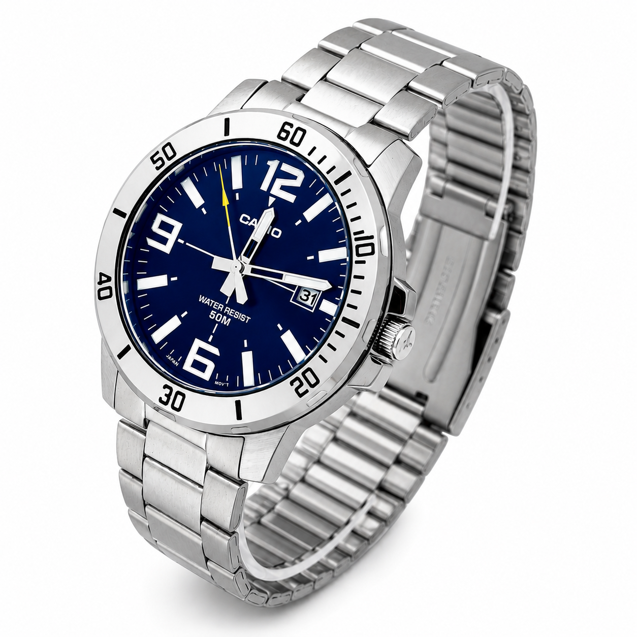 Reloj Casio caballero MTP-VD01D-2BV acero inoxidable fondo azul-2
