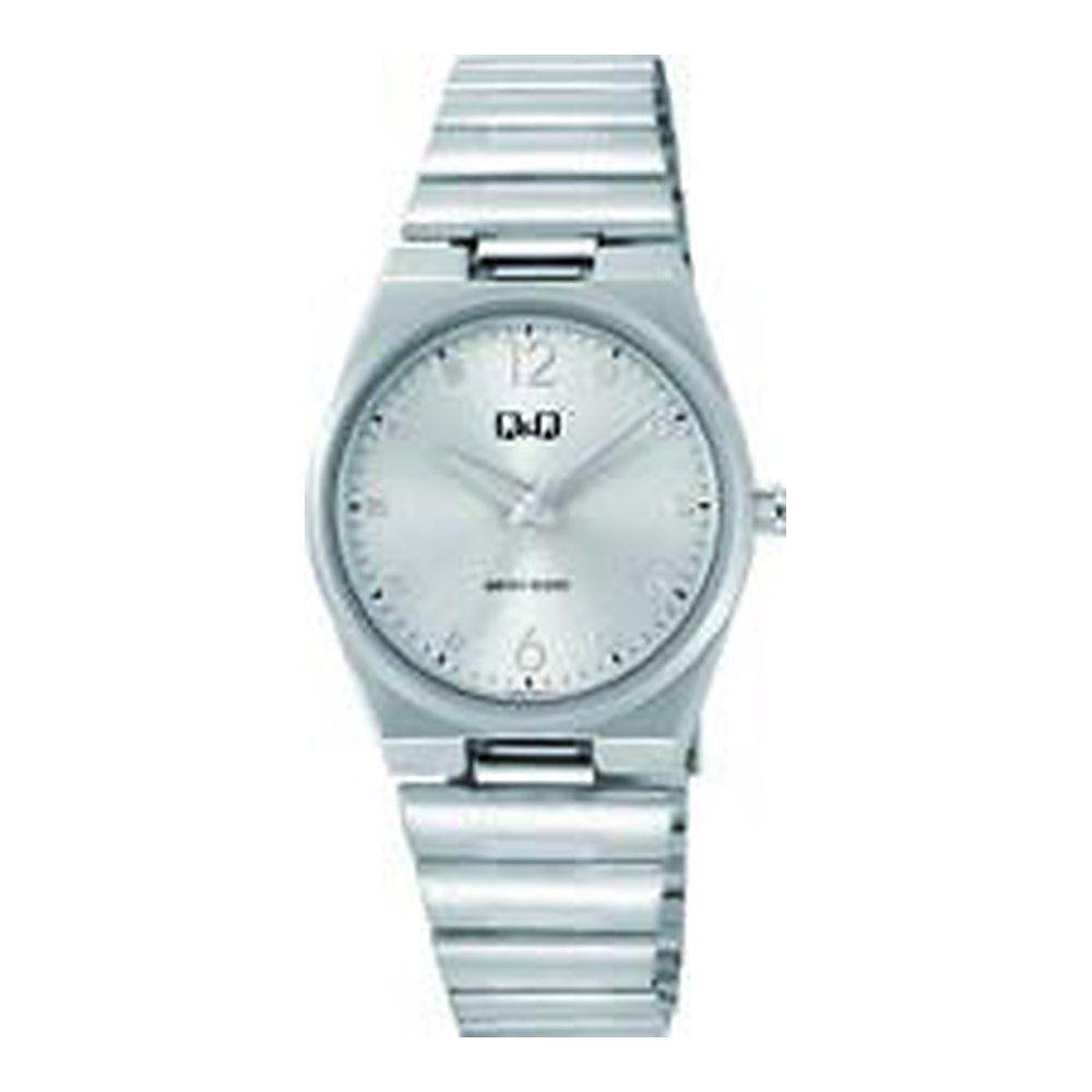 Reloj Q&Q para dama - Q84B-001PY - analógico plateado y azul-0