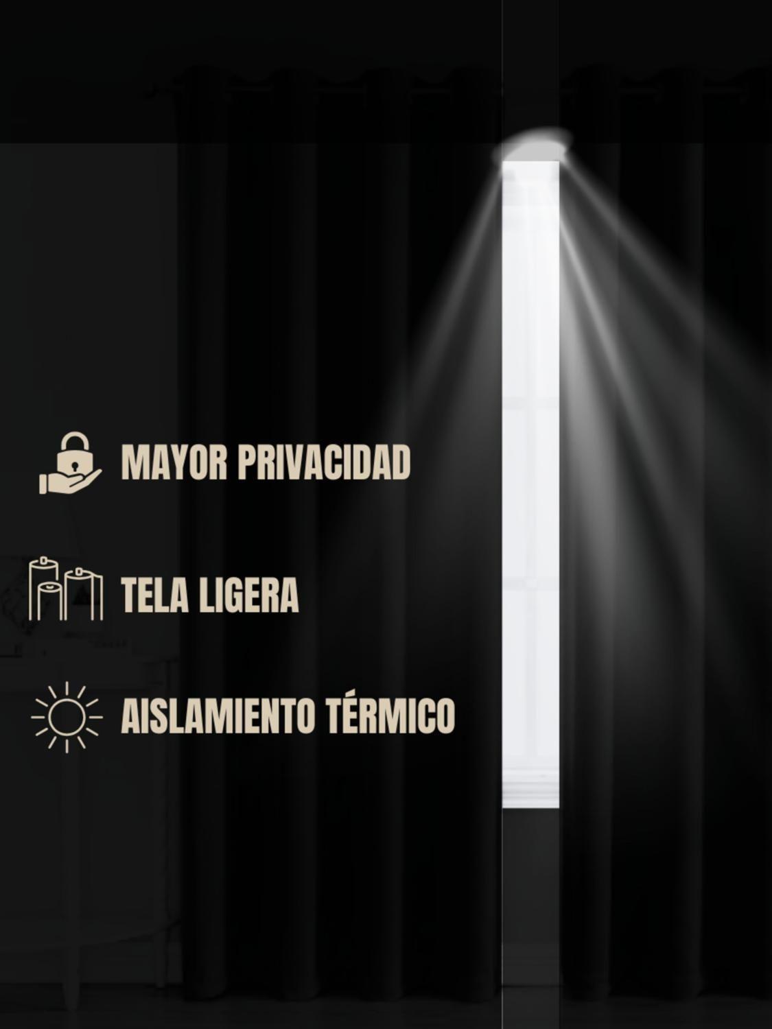 2 Cortinas Blackout Engomadas de Lino 140x220 cm Color Café-7