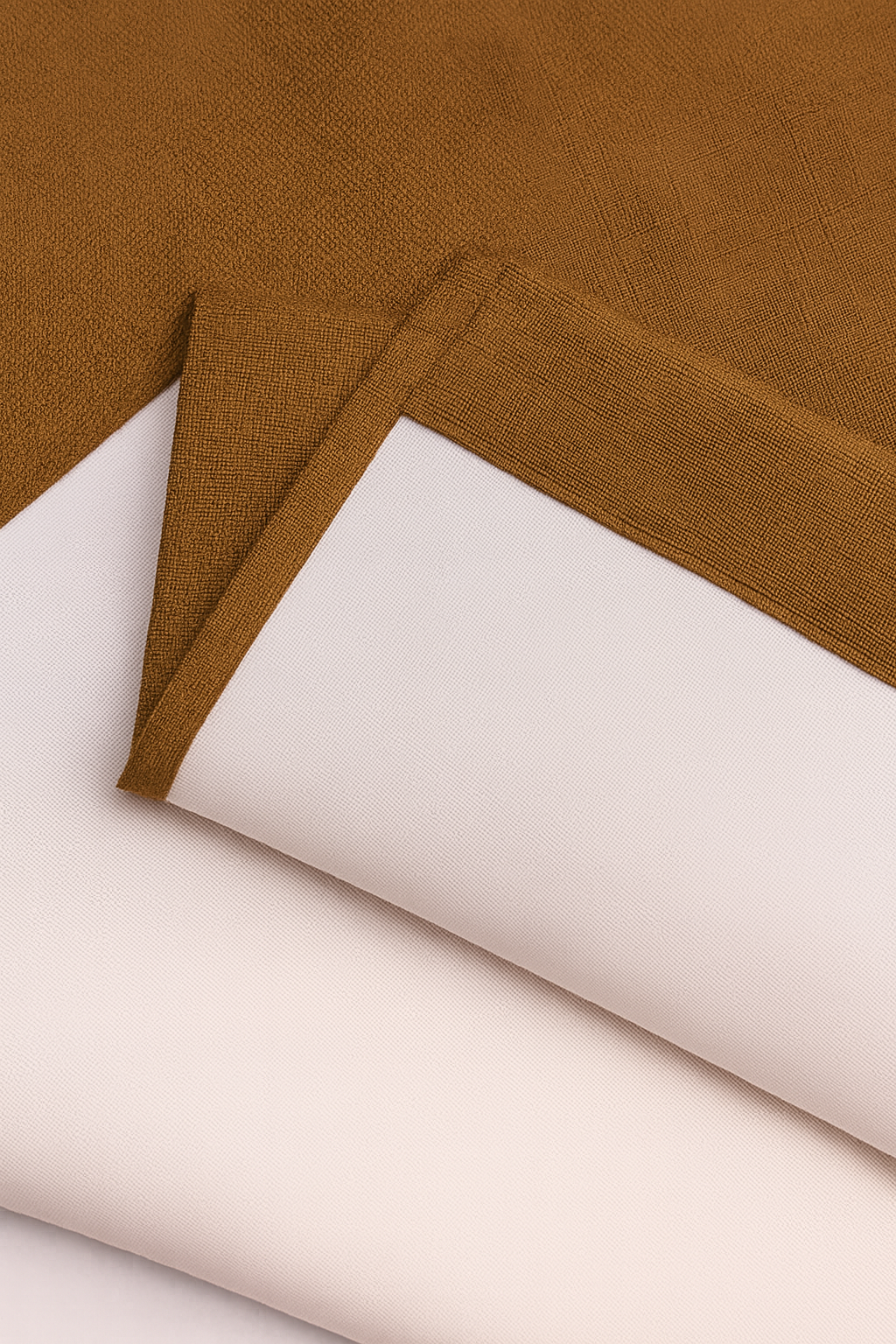 2 Cortinas Blackout Engomadas de Lino 140x220 cm Color Café-3