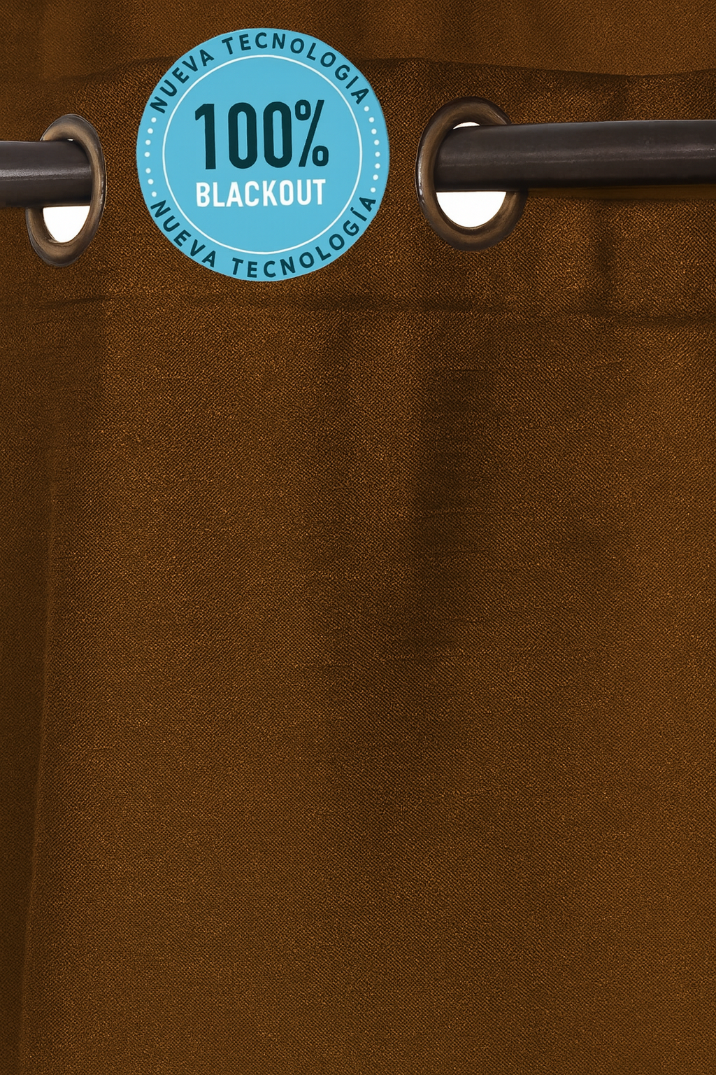 2 Cortinas Blackout Engomadas de Lino 140x220 cm Color Café-2