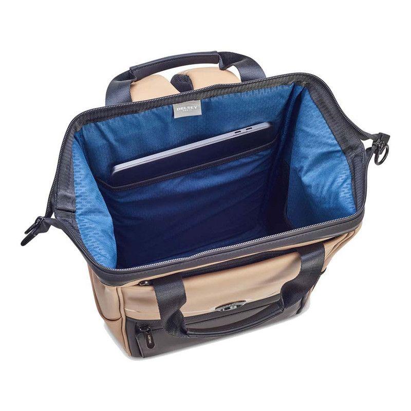 MOCHILA PORTANOTEBOOK IMPERMEABLE 14" DELSEY TURENNE SOFT BEIGE-8