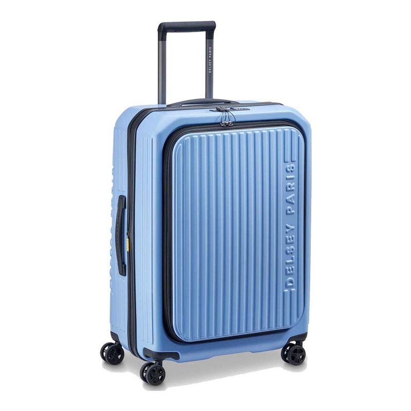 MALETA MEDIANA RIGIDA CON TAPA  66 cm. DELSEY SECURITIME CELESTE-1